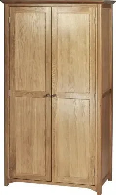 Shaker Oak 2 Door Wardrobe - Natural Lacquered image