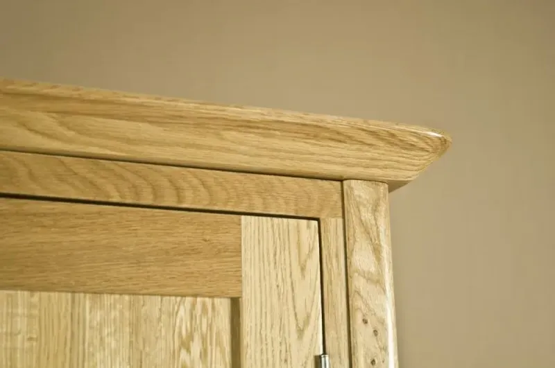 Shaker Oak 3 Door 2 Drawer Wardrobe - Natural Lacquered
