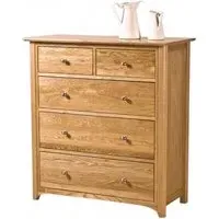 Shaker Oak 3+2 Drawer Chest - Oak