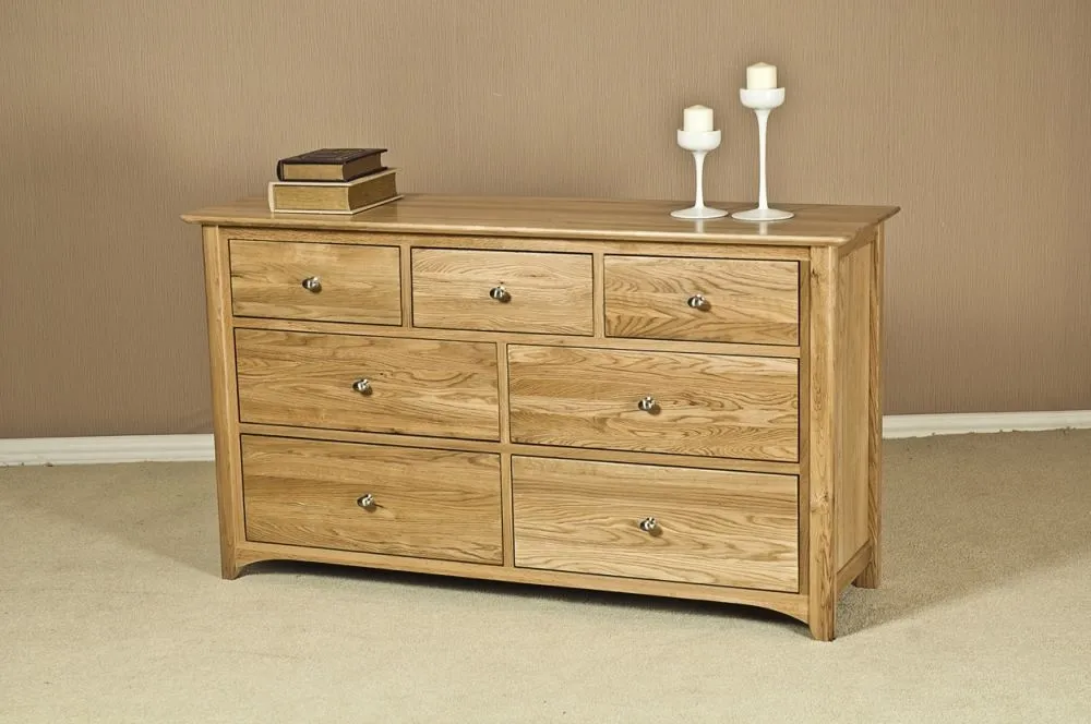 Shaker Oak 3+4 Drawer Chest - Oak