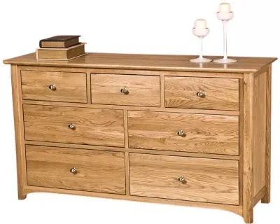 Shaker Oak 3+4 Drawer Chest - Oak