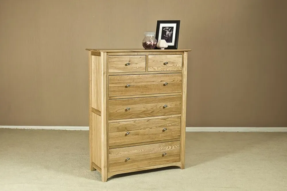 Shaker Oak 4+2 Drawer Chest - Oak