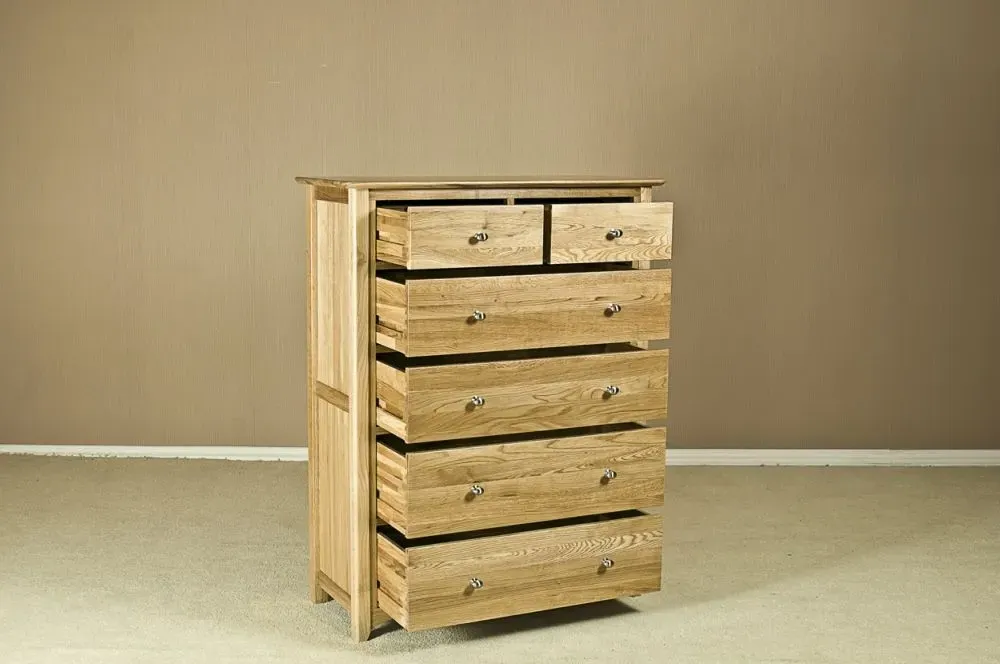 Shaker Oak 4+2 Drawer Chest - Oak