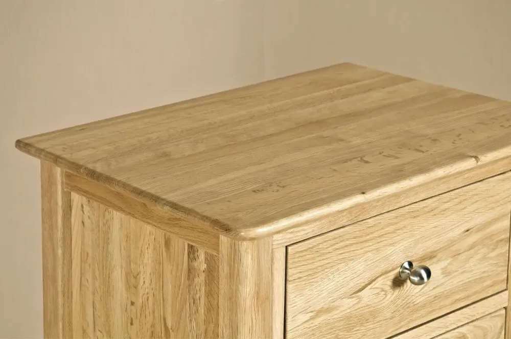 Shaker Oak 5 Drawer Chest - Natural Lacquered