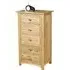 Shaker Oak 5 Drawer Chest - Natural Lacquered