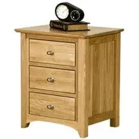 Shaker Oak Bedside Cabinet - Natural Lacquered