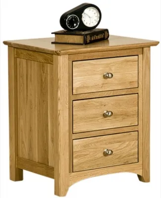 Shaker Oak Bedside Cabinet - Natural Lacquered image