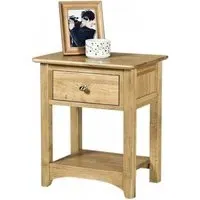 Shaker Oak Bedside Table - Natural Lacquered