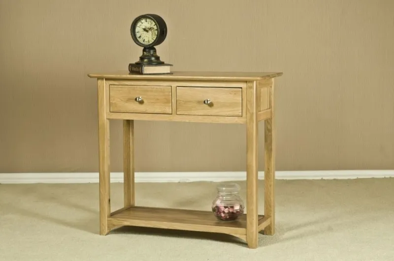 Shaker Oak Console Table - Natural Lacquered