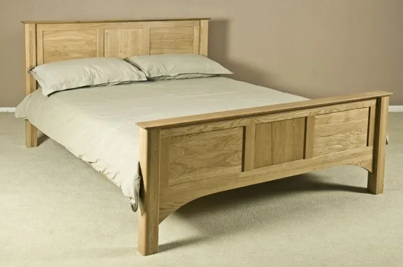 Shaker Oak High Foot End Bed - Natural Lacquered