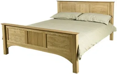 Shaker Oak High Foot End Bed - Natural Lacquered