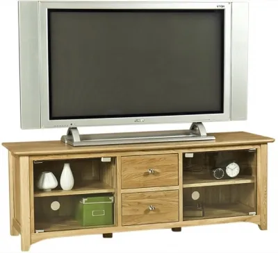Shaker Oak Large TV Unit - Natural Lacquered image