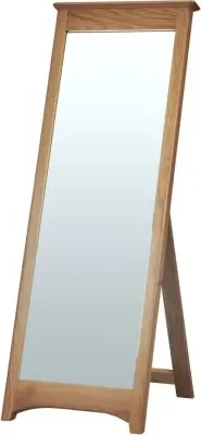 Shaker Oak Rectangular Cheval Mirror - Natural Lacquered