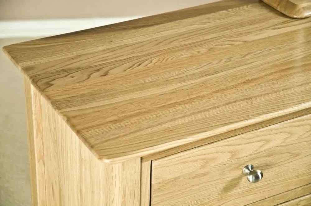 Shaker Oak Single Pedestal Dressing Table - Natural Lacquered