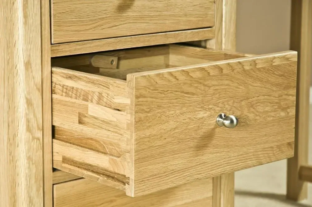 Shaker Oak Single Pedestal Dressing Table - Natural Lacquered