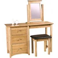 Shaker Oak Single Pedestal Dressing Table - Natural Lacquered