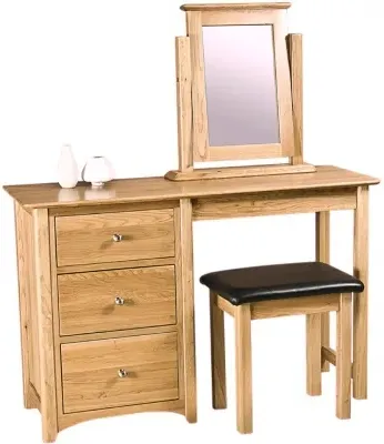 Shaker Oak Single Pedestal Dressing Table - Natural Lacquered