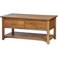 Shaker Oak Storage Coffee Table - Natural Lacquered