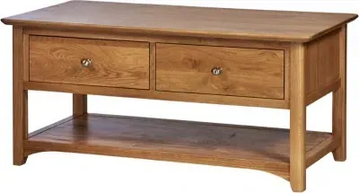 Shaker Oak Storage Coffee Table - Natural Lacquered image
