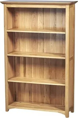 Shaker Oak Wide Bookcase - Natural Lacquered image