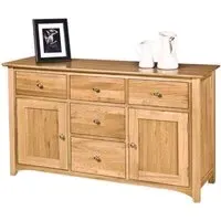 Shaker Oak Wide Sideboard - Natural Lacquered