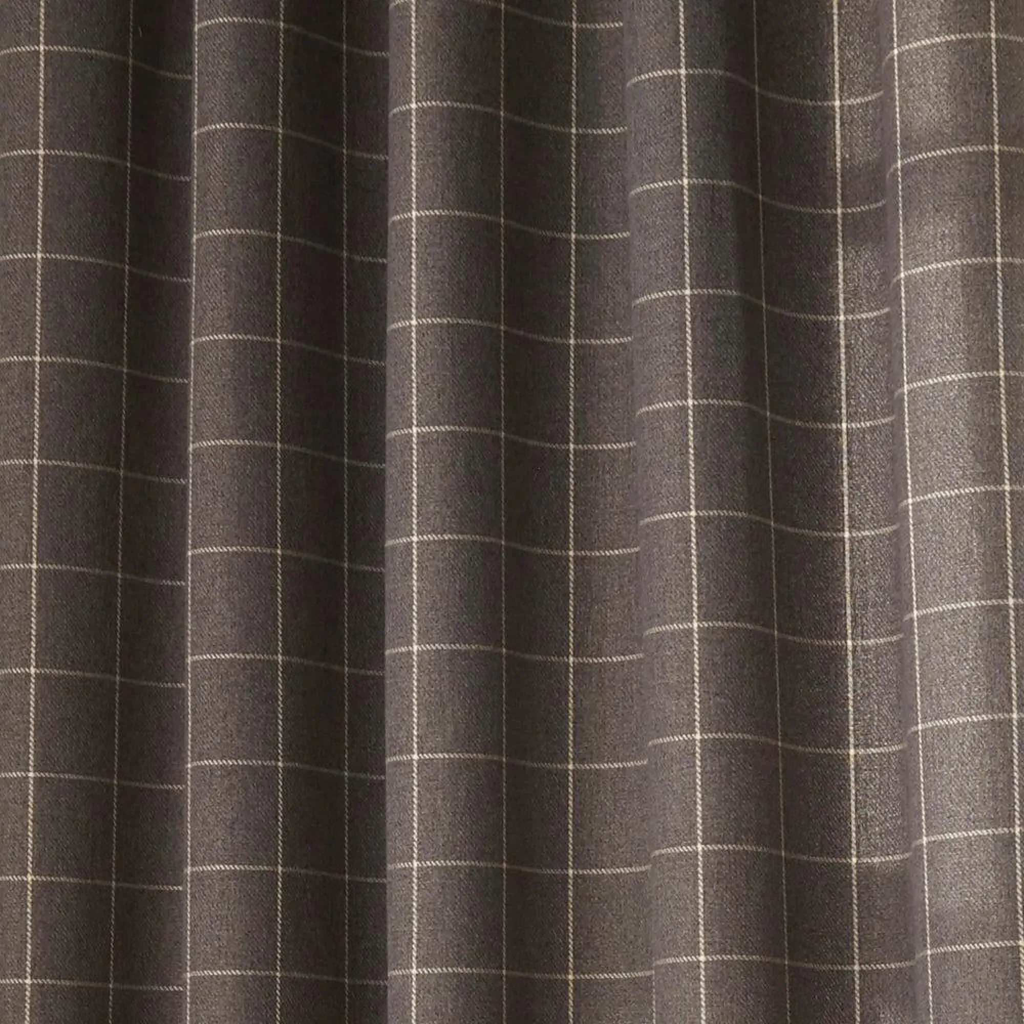 Ellis Windowpane Check Eyelet Curtains - Grey