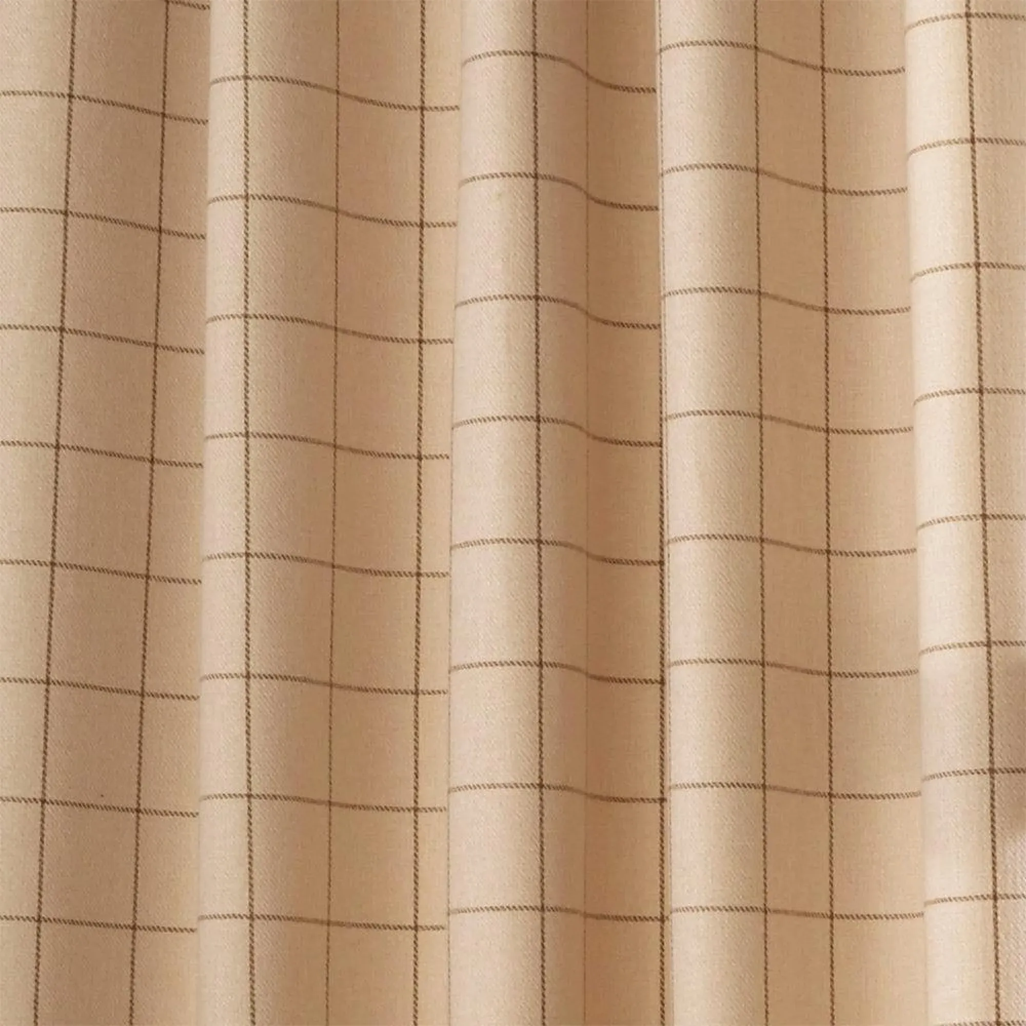 Ellis Windowpane Check Eyelet Curtains - Natural