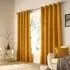 Ellis Windowpane Check Eyelet Curtains - Ochre