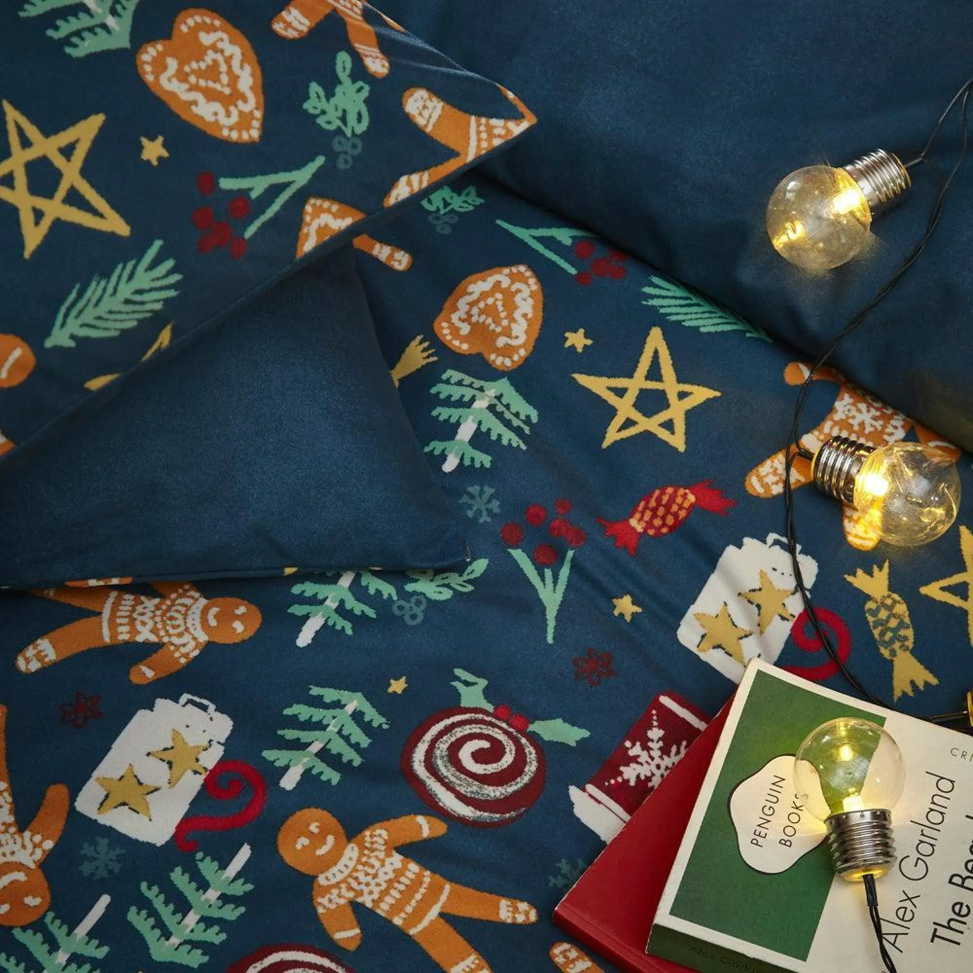 Yuletide Treats Christmas Duvet Cover Set - Navy