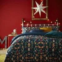 Yuletide Treats Christmas Duvet Cover Set - Navy