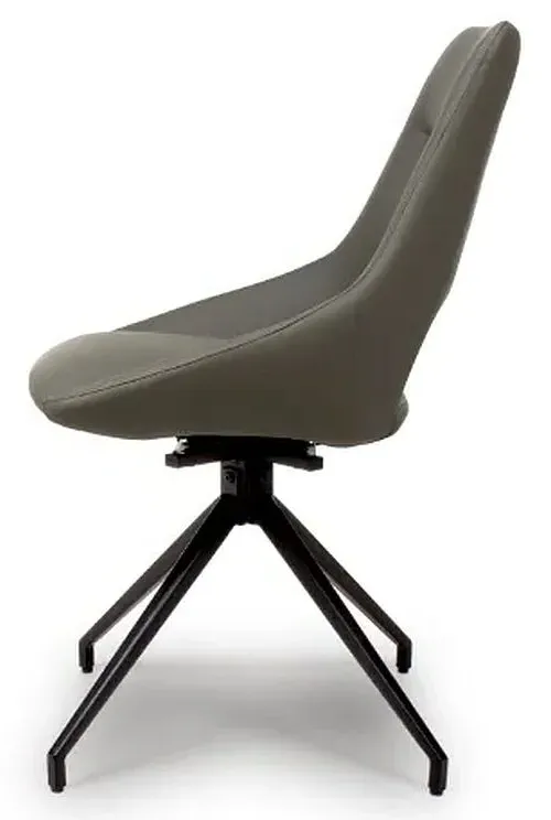 Ace Swivel Dining Chair - Grey, Faux Leather
