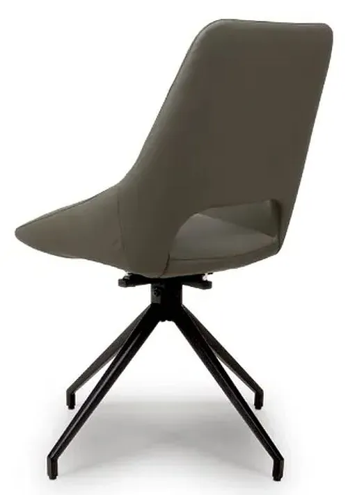 Ace Swivel Dining Chair - Grey, Faux Leather