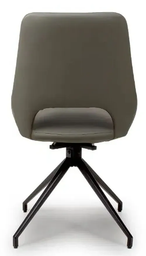 Ace Swivel Dining Chair - Grey, Faux Leather