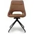 Ace Swivel Dining Chair - Tan, Faux Leather