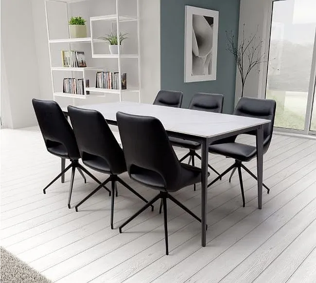 Amalfi 4-Seater Dining Table - White, Ceramic