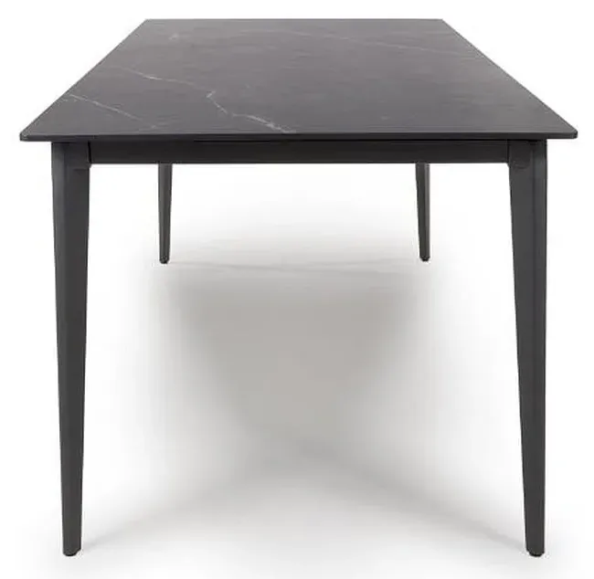 Amalfi 6-Seater Dining Table - Black, Marble Effect