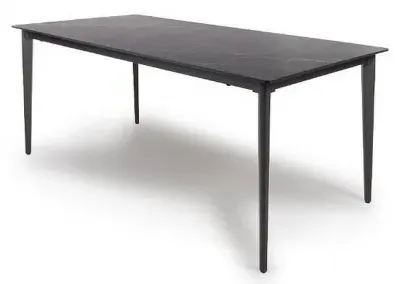 Amalfi 6-Seater Dining Table - Black, Marble Effect image