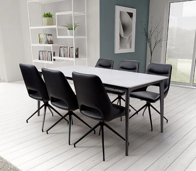 Amalfi 6-Seater Dining Table - White, Ceramic