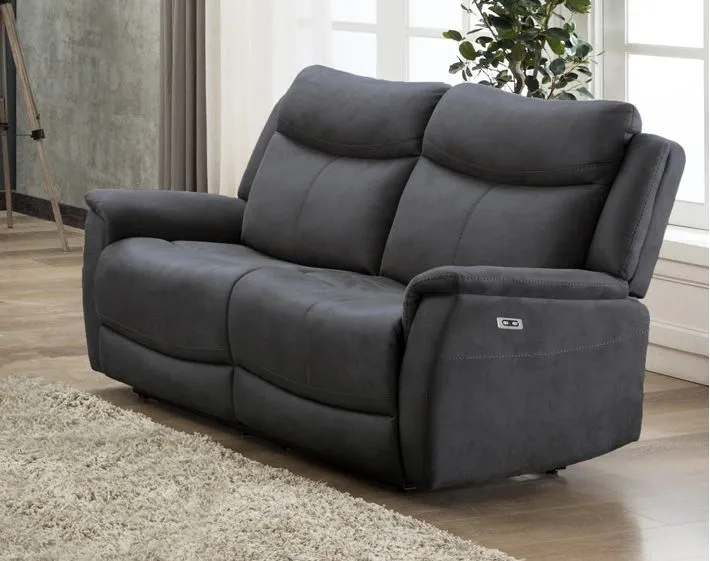 Arizona 2-Seater Electric Recliner Sofa - Grey, Fabric
