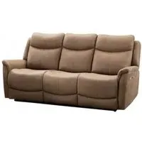 Arizona 3-Seater Electric Recliner Sofa - Caramel, Fabric