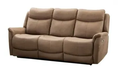 Arizona 3-Seater Electric Recliner Sofa - Caramel, Fabric
