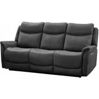 Arizona 3-Seater Electric Recliner Sofa - Grey, Fabric