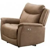 Arizona Electric Recliner Armchair - Caramel, Fabric