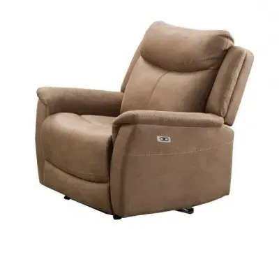 Arizona Electric Recliner Armchair - Caramel, Fabric image