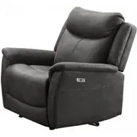 Arizona Electric Recliner Armchair - Grey, Fabric