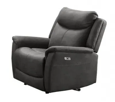 Arizona Electric Recliner Armchair - Grey, Fabric