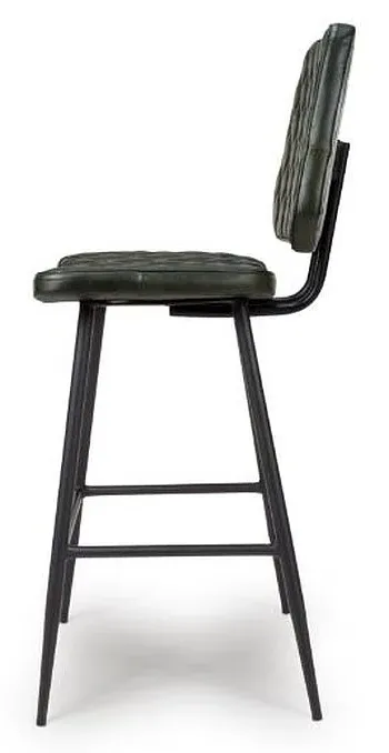 Austin Barstool with Back - Green, Buffalo Leather