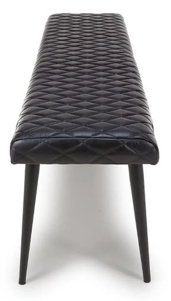 Austin Dining Bench - Black, Buffalo Leather