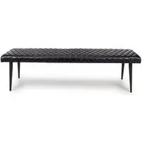 Austin Dining Bench - Black, Buffalo Leather