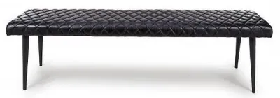 Austin Dining Bench - Black, Buffalo Leather image